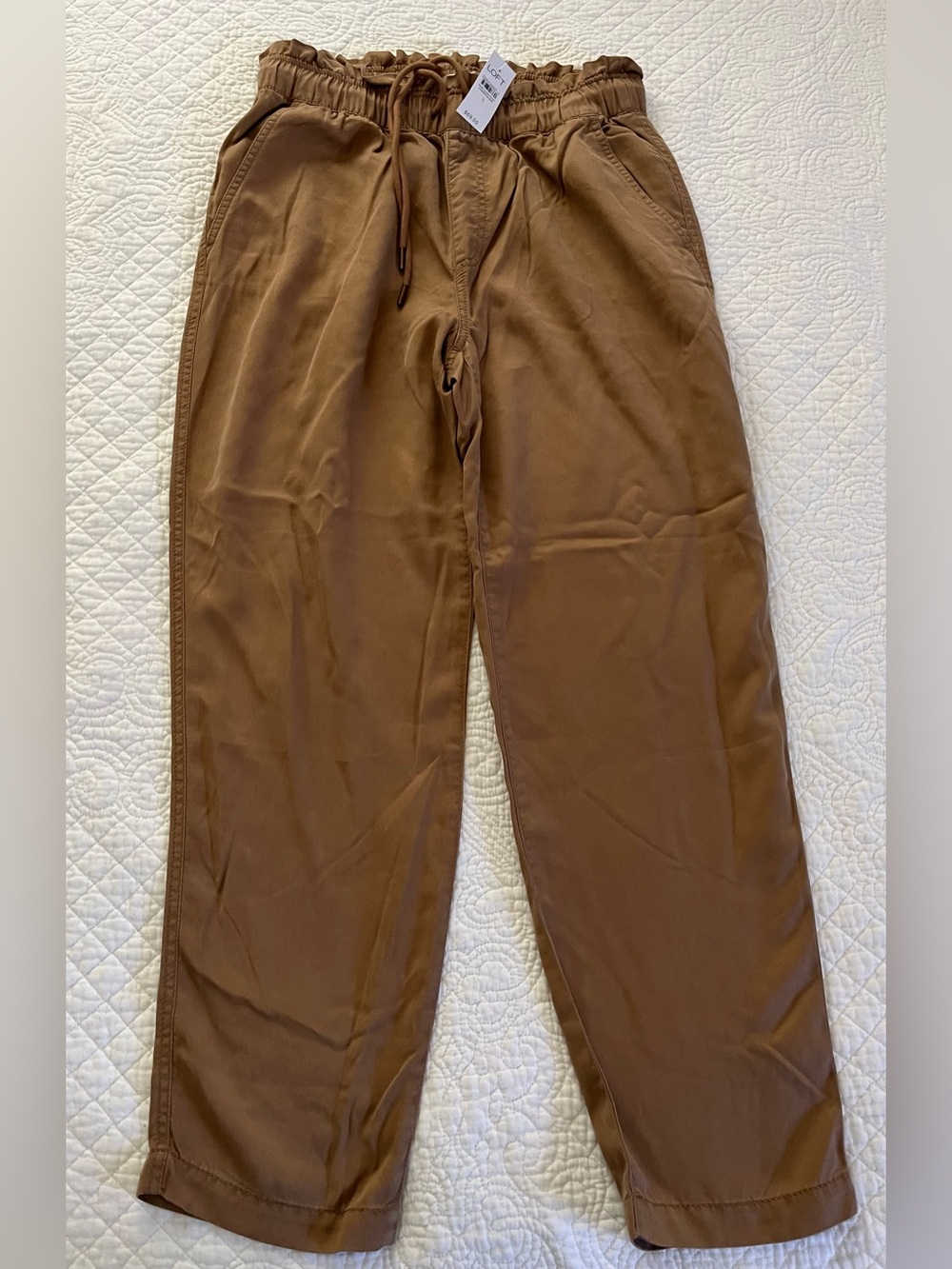 Loft women’s Brown Elastic-Waist Casual Pants